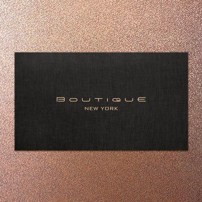 Elegant Modern Black Linen Professional Business Card (Creator Uploaded)