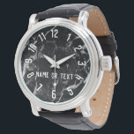 Elegant Modern Black Marble Groomsman Best Man Watch<br><div class="desc">Gift idea for groomsmen or best man. Sleek Elegant Modern Plain Black trendy stone Marble Customisable, ideal corporate professionals with class and style. Monogrammed name or initials custom watch.</div>