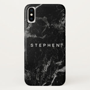Elegant Modern Black Plain Marble Case-Mate iPhone Case