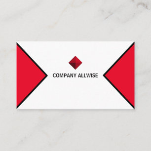Elegant Modern Black, Red & White Business Card