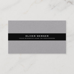 elegant modern black stripe on grey business card