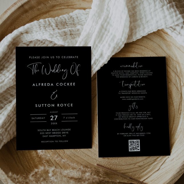 Elegant & Modern Black wedding Invitation (Creator Uploaded)
