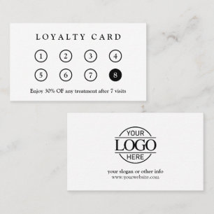 Elegant Modern Black & White Company Business Logo Loyalty Card
