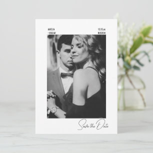 Elegant Modern Black White Contemporary Wedding Save The Date