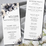 Elegant Modern Black White Floral Wedding Ceremony Programme<br><div class="desc">Cute and simple modern black and white flower wedding design. A classic but whimsical look with black, grey and cream coloured flowers with black fonts and modern lettering. Edit all of the text to your own information. You can even change out the background colour to anything you want! I also...</div>