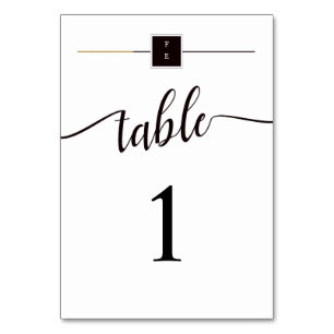 Elegant Modern Black White & Gold Wedding Table No Table Number