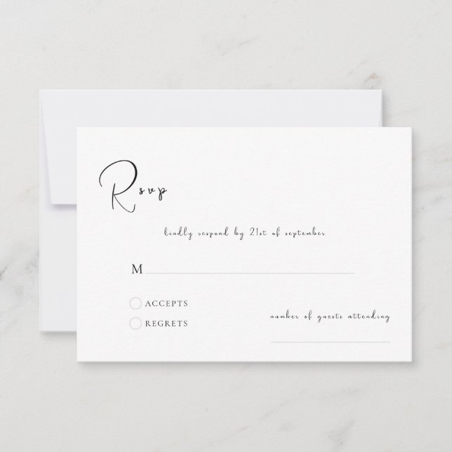 Elegant Modern Black & White Wedding (Front)