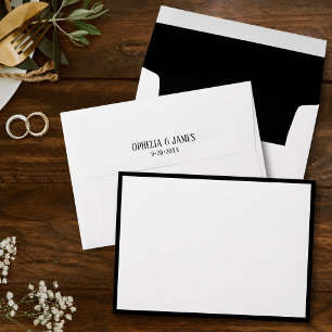 Elegant Modern Black & White Wedding Envelope