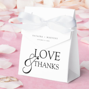 Elegant Modern Black & White Wedding Thank You Favour Box