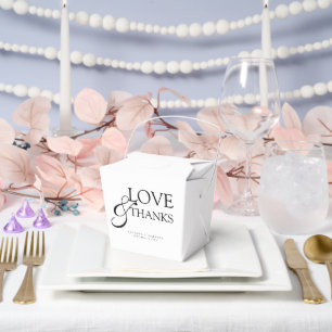Elegant Modern Black & White Wedding Thank You Favour Box