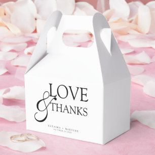 Elegant Modern Black & White Wedding Thank You Favour Box