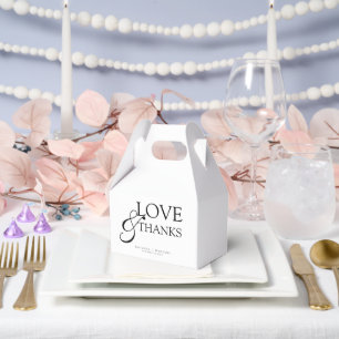 Elegant Modern Black & White Wedding Thank You Favour Box