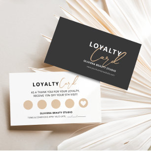 Elegant Modern Black with Yellow Typography Loyalty Card