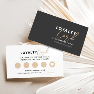 Elegant Modern Black with Yellow Typography Loyalty Card