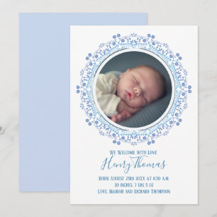 Elegant Modern Blue Baby Simple Sweet