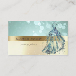 Elegant Modern Blue Dress  Business Card