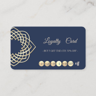 Elegant Modern Blue Gold  Loyalty Card