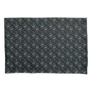 Elegant Modern Blue Hearts and Keys Pattern   Pillowcase