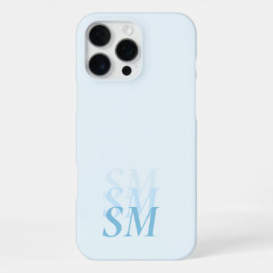 Elegant Modern Blue Initial Monogram iPhone 16 Pro Max Case