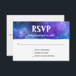 Elegant Modern Blue Purple Galaxy Bat Bar Mitzvah RSVP Card<br><div class="desc">Elegant purple and blue bat bar mitzvah rsvp cards that can be effortlessly personalised for your celebration! The 2 colour modern neon universe design created by Raphaela Wilson can fit into any b'not / b'nai mitzvah plans too. By personalising these cool galaxy bar bat mitzvah rsvp cards further, additional layers...</div>