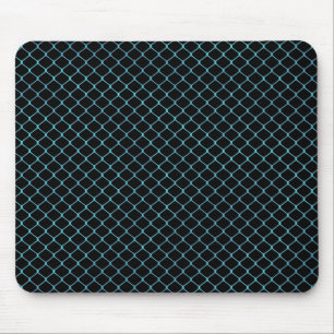 Elegant Modern Blue Teal Fence Chain Pattern Mouse Pad