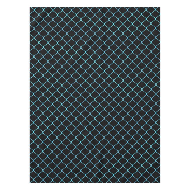 Elegant Modern Blue Teal Fence Chain Pattern | Tablecloth (Front)