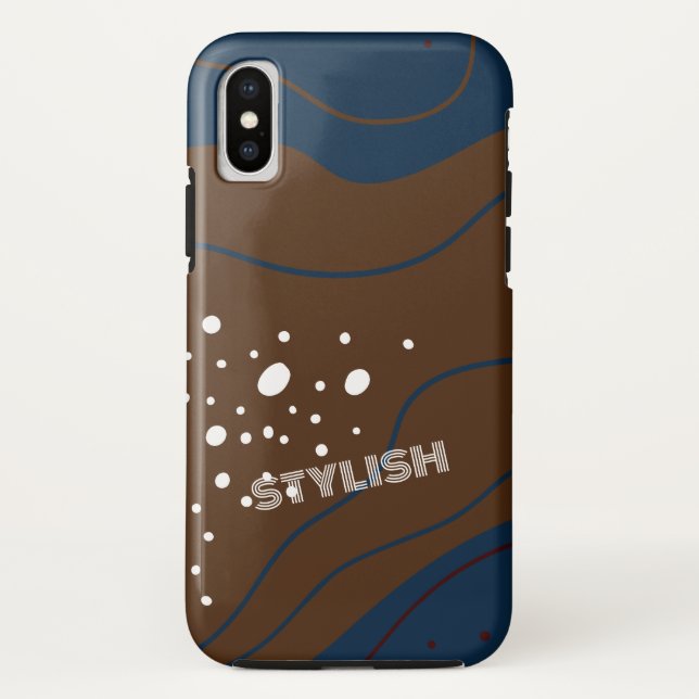 Elegant  & Modern Blue & White  Case-Mate iPhone Case (Back)