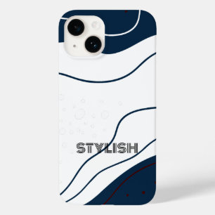Elegant & Modern Blue & White Case-Mate iPhone 14 Case