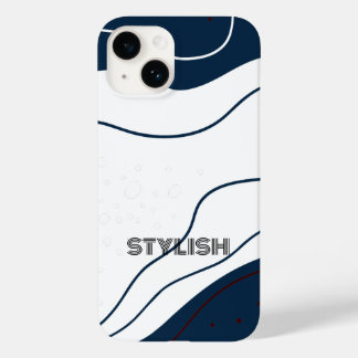 Elegant & Modern Blue & White Case-Mate iPhone 14 Case