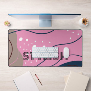 Elegant & Modern Blue & White Desk Mat