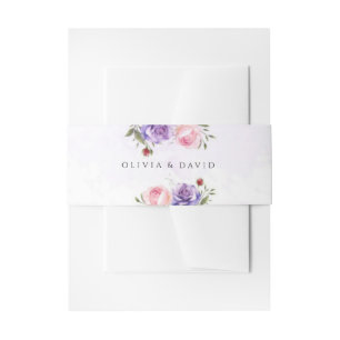 Elegant Modern Blush Floral Wedding Invitation Belly Band