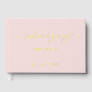 Elegant Modern Blush Gold Wedding Guest Book