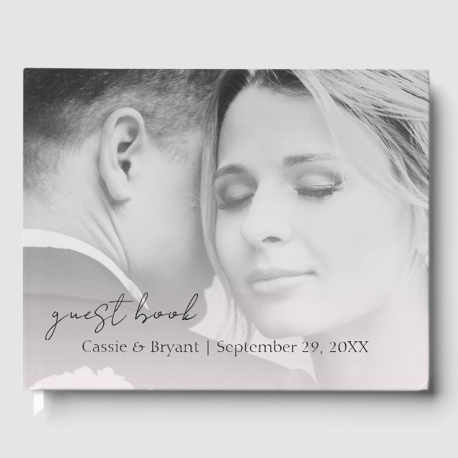 Elegant Modern Blush Pink Chic Wedding Guest Book (Front)