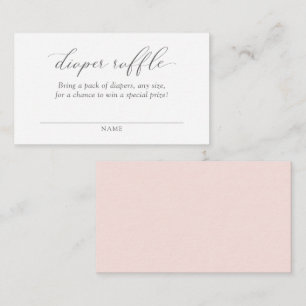 Elegant Modern Blush Pink Diaper Raffle Ticket Enclosure Card