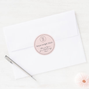 Elegant Modern Blush Pink Hair Stylist Collection Classic Round Sticker