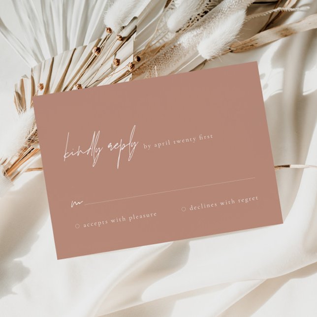 Elegant Modern Blush Pink Minimalist RSVP Card (Creator Uploaded)