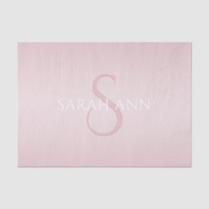 Elegant Modern Blush Pink Ombre Name & Monogram Tissue Paper