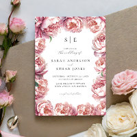 Elegant Modern Blush Pink Peony Floral Wedding