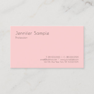 Elegant Modern Blush Pink White Simple Template Business Card