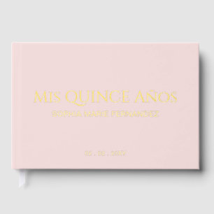 Elegant Modern Blush Quinceañera Guest Book