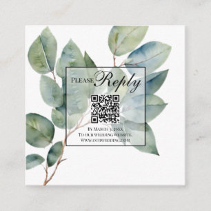 Elegant modern boho greenery enclosure card