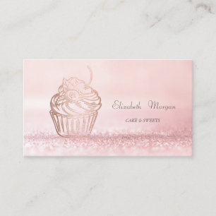 Elegant Modern Bokeh Cake Sweets,Cupcake Business Card