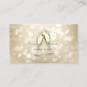 Elegant Modern Bokeh,Wine Glasses Business Card