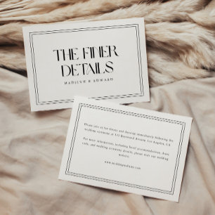 Elegant Modern Bold "The Finer Details" Wedding Enclosure Card