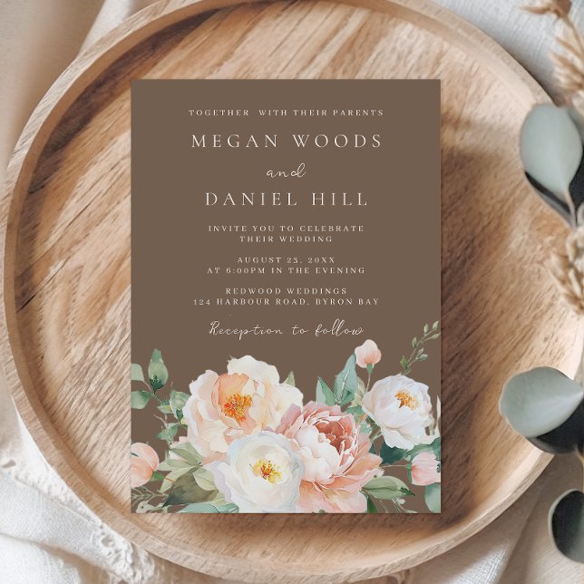 Elegant Modern Botanical Wedding Invitation (Creator Uploaded)
