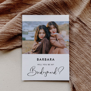 Elegant & modern Bridesmaid proposal photo card