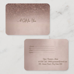 Elegant Modern Brown Glitter Rose Gold Discount Card