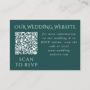Elegant Modern Bubbles Grey & Teal Web QR Enclosure Card