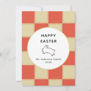Elegant Modern Bunny Patterns Happy Easter Photo Holiday Card
