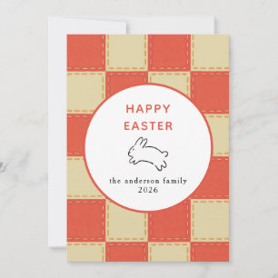 Elegant Modern Bunny Patterns Happy Easter Photo Holiday Card